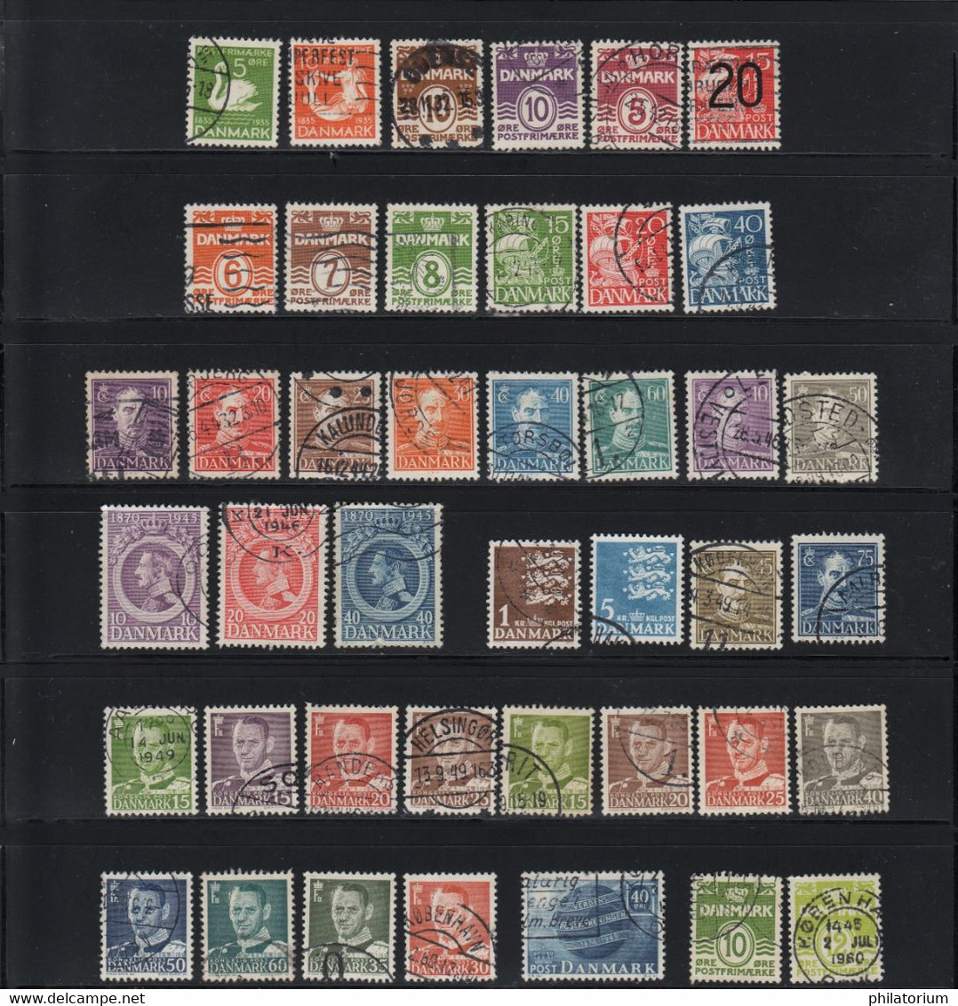 DANMARK, Danemark, 78 Timbres Différents Oblitérés, - Collections