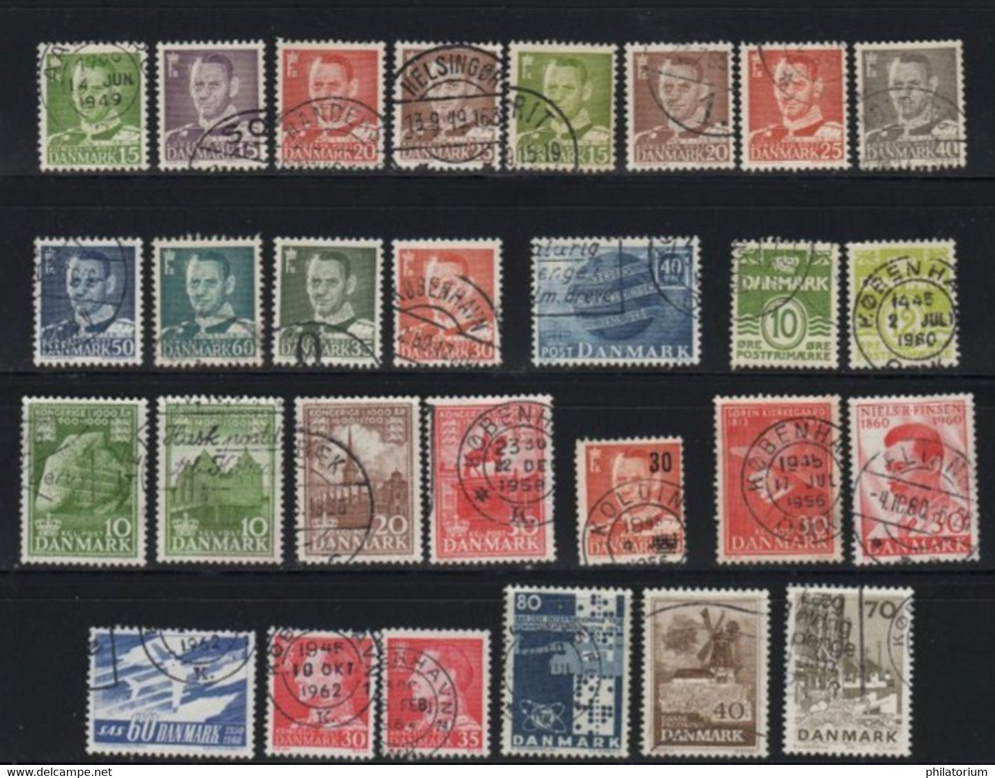 DANMARK, Danemark, 28 Timbres Différents Oblitérés, - Verzamelingen