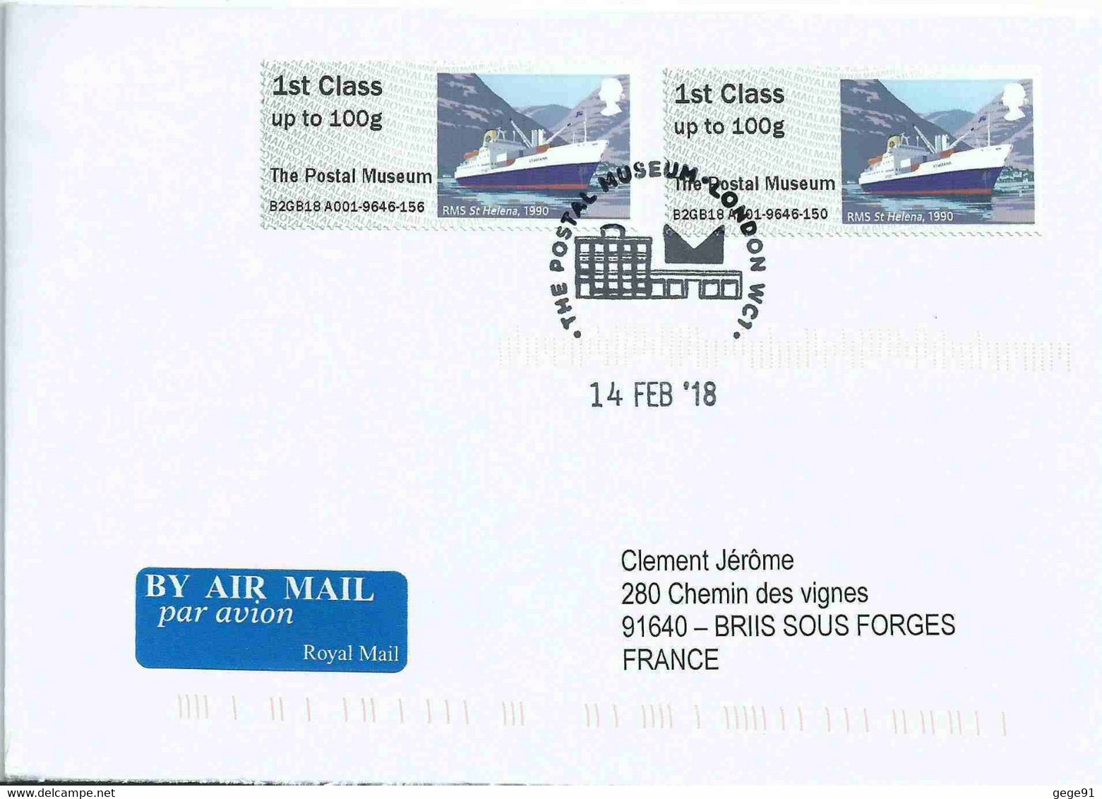 Vignette De Distributeur - ATM - IAR - Bateau RMS St Helena - FDC - Post & Go Stamps