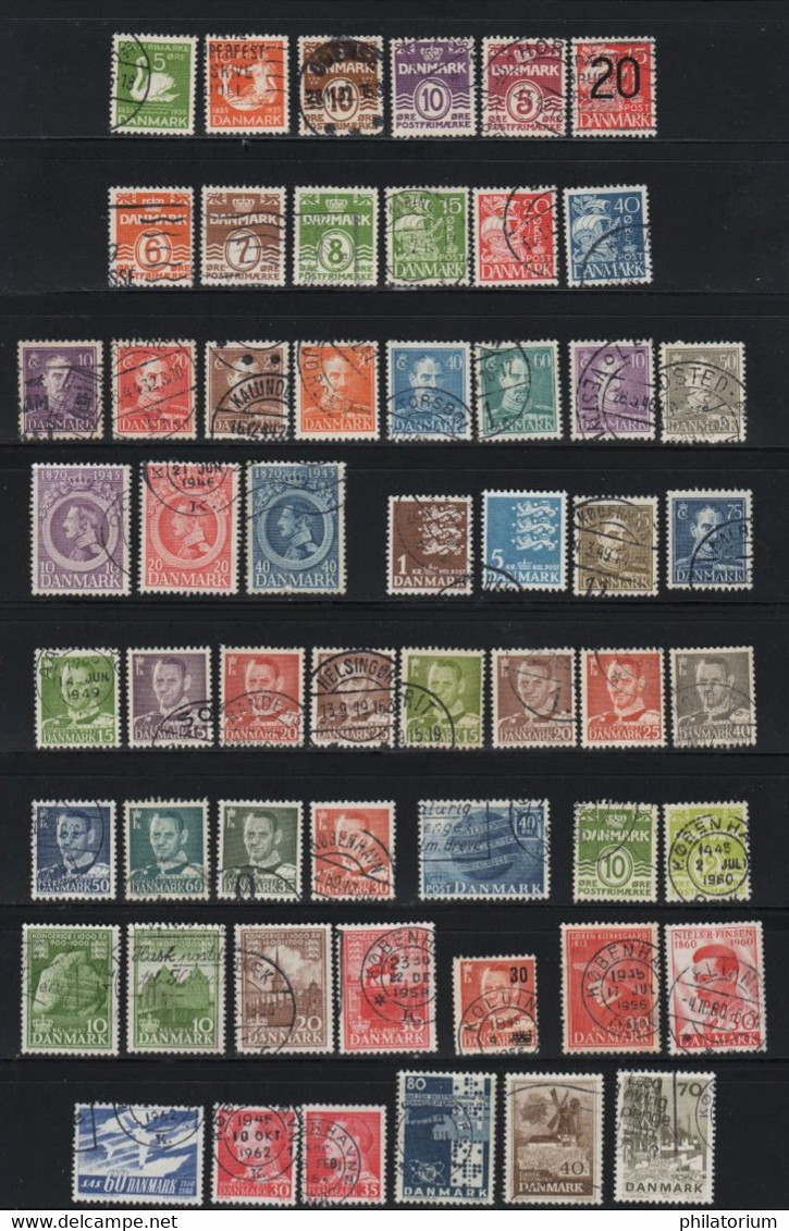 DANMARK, Danemark, 55 Timbres Différents Oblitérés, - Sammlungen