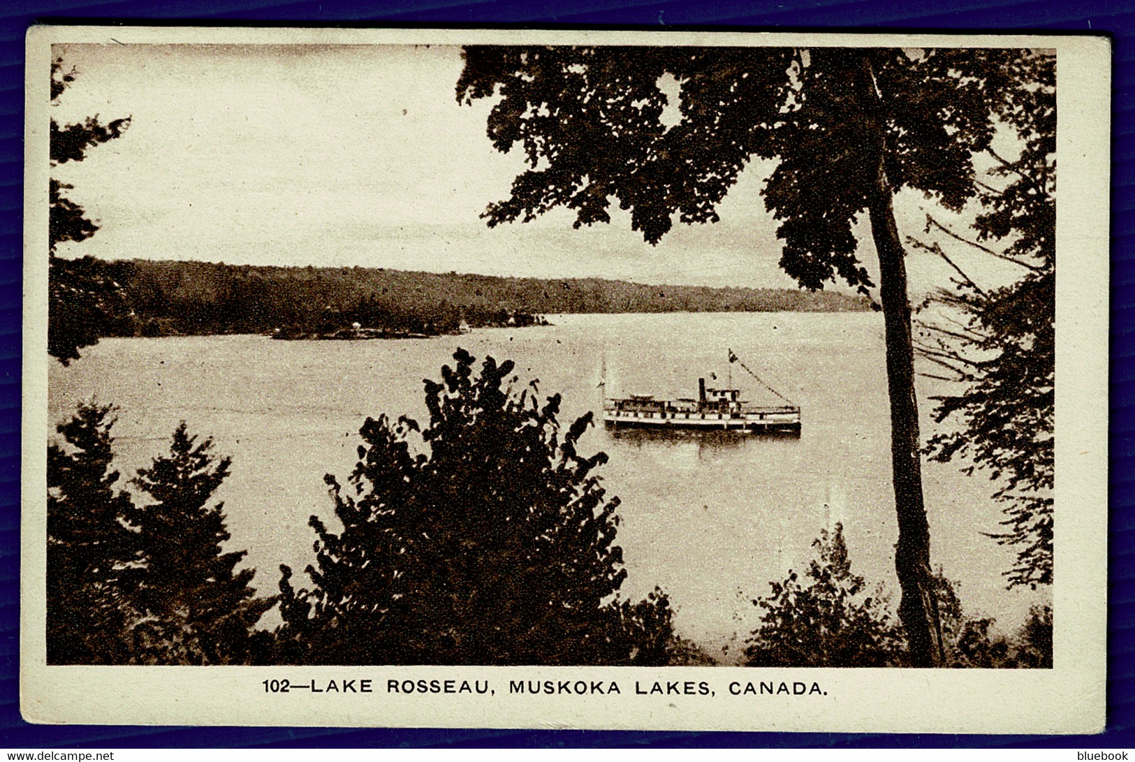 Ref 1587 - Early Postcard - Steamer On Lake Rosseau - Muskoka Lakes Canada - Muskoka