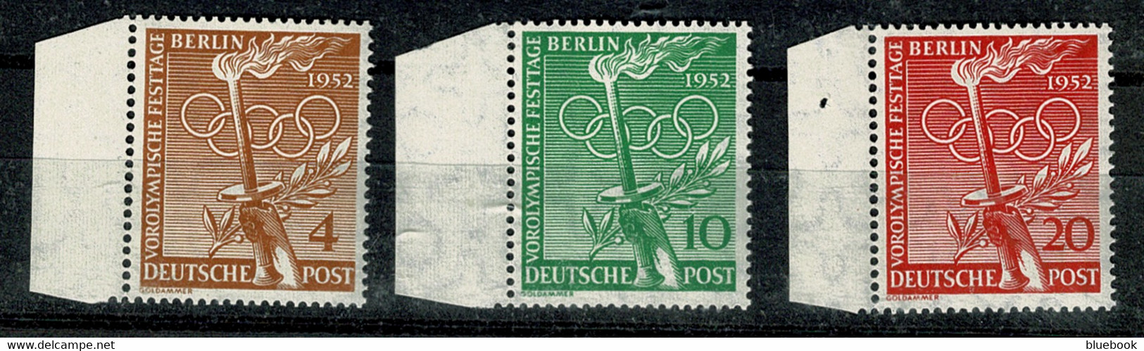 Ref 1587 - Germany Berlin 1952 Helsinki Olympics Set - SG B88/90 MNH Set - Summer 1952: Helsinki