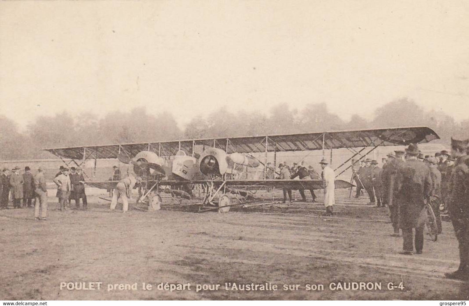 POULET PREND LE DEPART POUR L'AUSTRALIE SUR SON CAUDRON G-4 - Aviatori