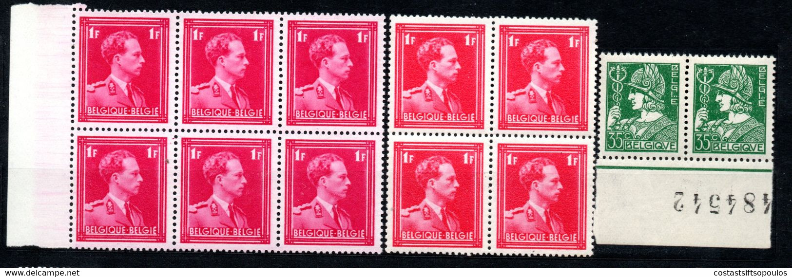 1327. BELGIUM. 1932-1956, GLEANER, MERCURY, KING LEOPOLD III MNH LOT (2 PAGES) 9 SCANS - Collections