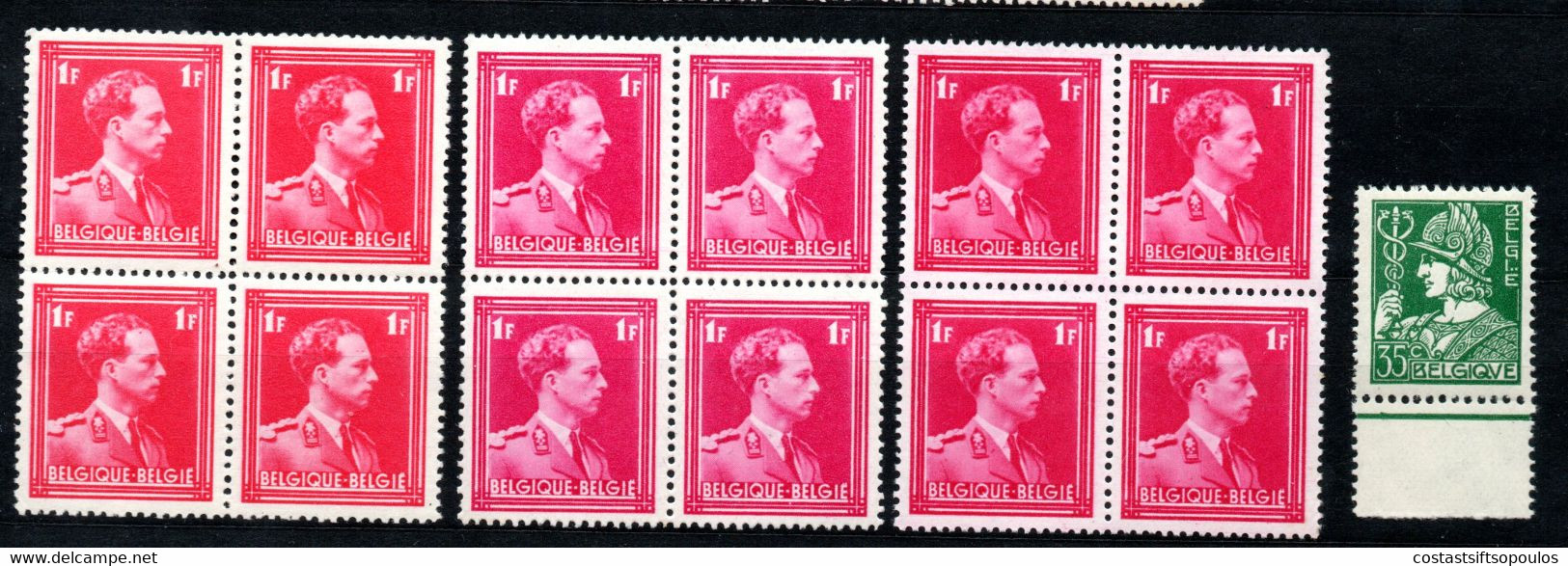 1327. BELGIUM. 1932-1956, GLEANER, MERCURY, KING LEOPOLD III MNH LOT (2 PAGES) 9 SCANS - Collections