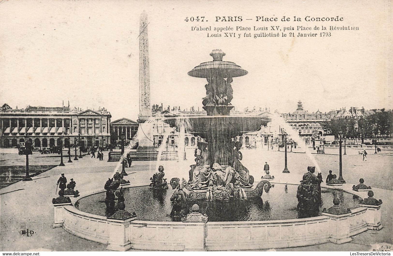 CPA - France - Paris - Place De La Concorde - E.L.D. - Fontaine - Obélisque  - Gendarme - Statue - Dos Vert - Plazas
