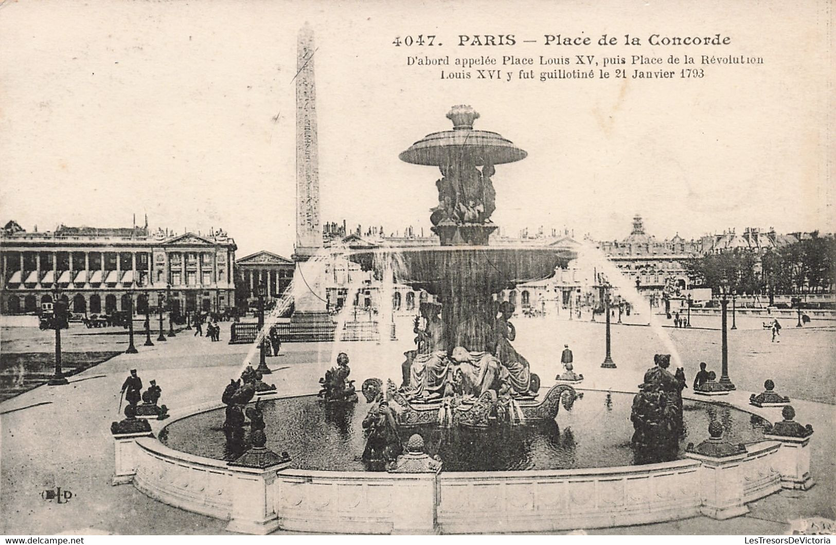 CPA - France - Paris - Place De La Concorde - E.L.D. - Fontaine - Obélisque  - Gendarme - Statue - Dos Vert - Places, Squares