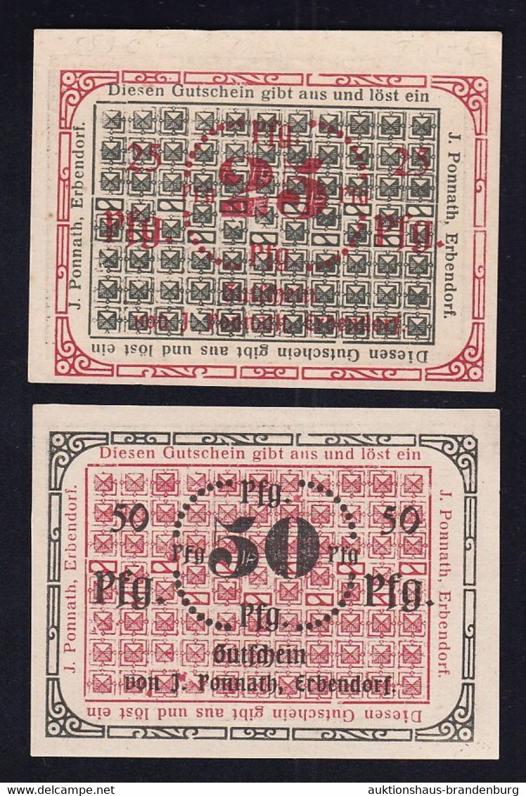 2x Erbendorf: 25 Pfg. + 50 Pfennig O.D. - J. Ponnath - Collezioni