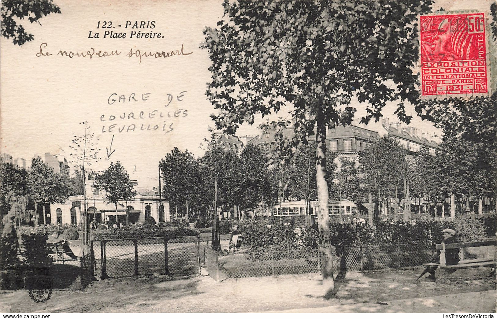 CPA - France - Paris - La Place Péreire - Phototypie " L'abeille "  - Gare De Courcelles Levallois - Parc - Plazas