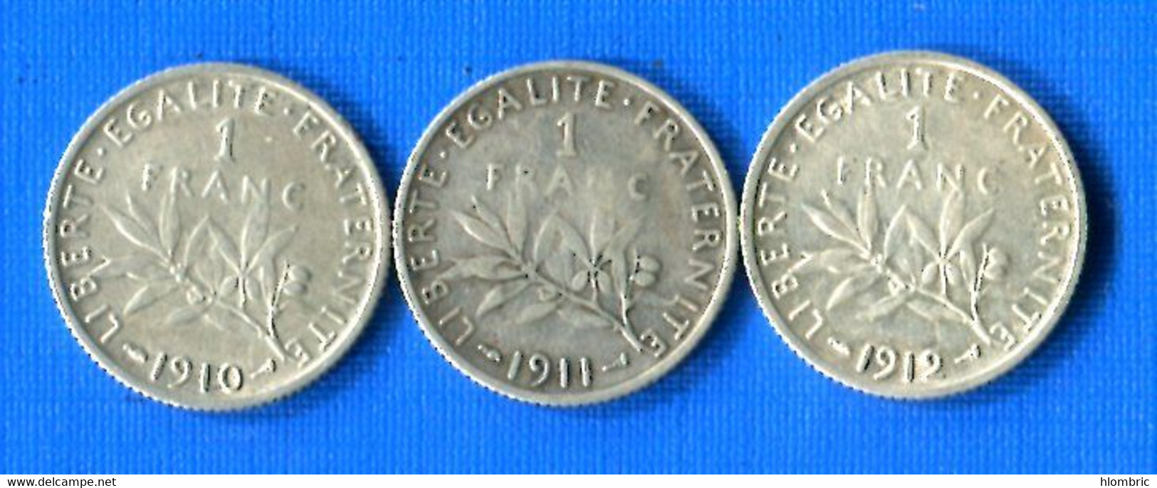 Franc  1910 +1911 +1912  Arg - 1 Franc