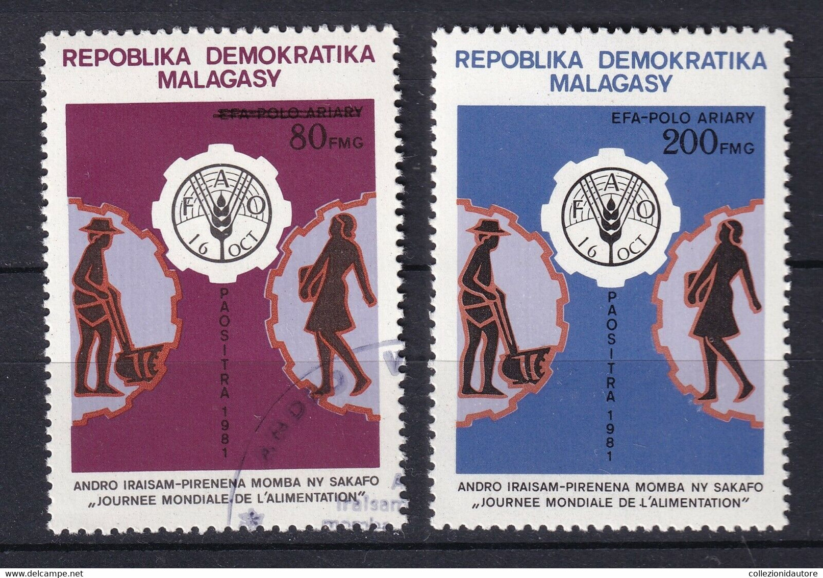 REPOBLIKA DEMOKRATIKA MALAGASY FAO PAOSITRA 1981 - COPPIA FRANCOBOLLI - Andere & Zonder Classificatie