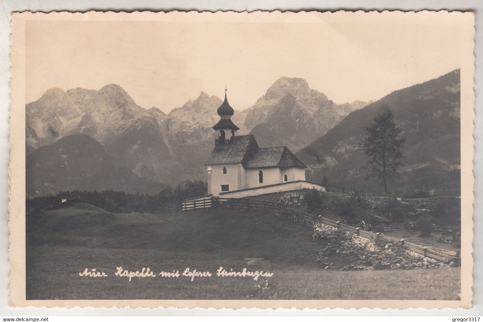 C2825) AU - Auer Kapelle Mit Loferer Steinbergen - LOFER - Sehr Alte Variante - Lofer