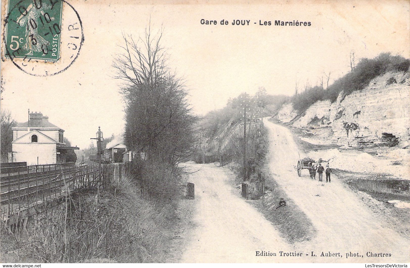 CPA FRANCE - 28 - Jouy - Gare De Jouy - Les Marnières - Edition Trottier Chartres - Gare Sans Train - Jouy