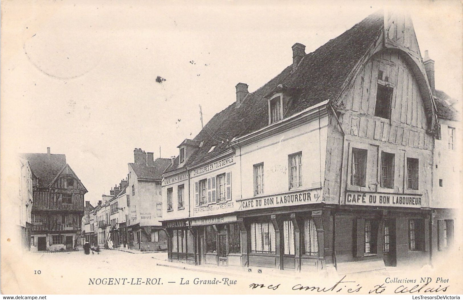 CPA FRANCE - 28 - NOGENT LE ROI - La Grande Rue - Café Du Bon Laboureur - Nogent Le Roi