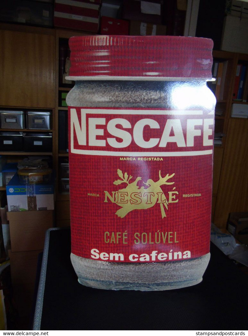 Portugal Nescafé Sans Caféine Nestlé Carton Publicitaire Pot Fictif Plat 1964 Advertising Card Fictitious Pot 1964 - Insegne