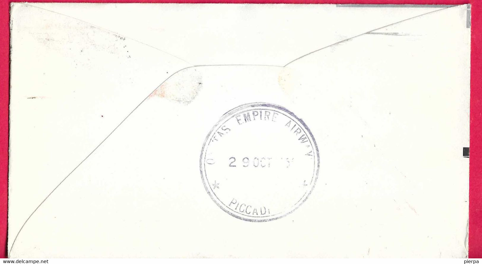 AUSTRALIA - FIRST JET FLIGHT QANTAS ON B.707 FROM CAIRO TO LONDON *28.10.1959 *ON OFFICIAL ENVELOPE - Primi Voli