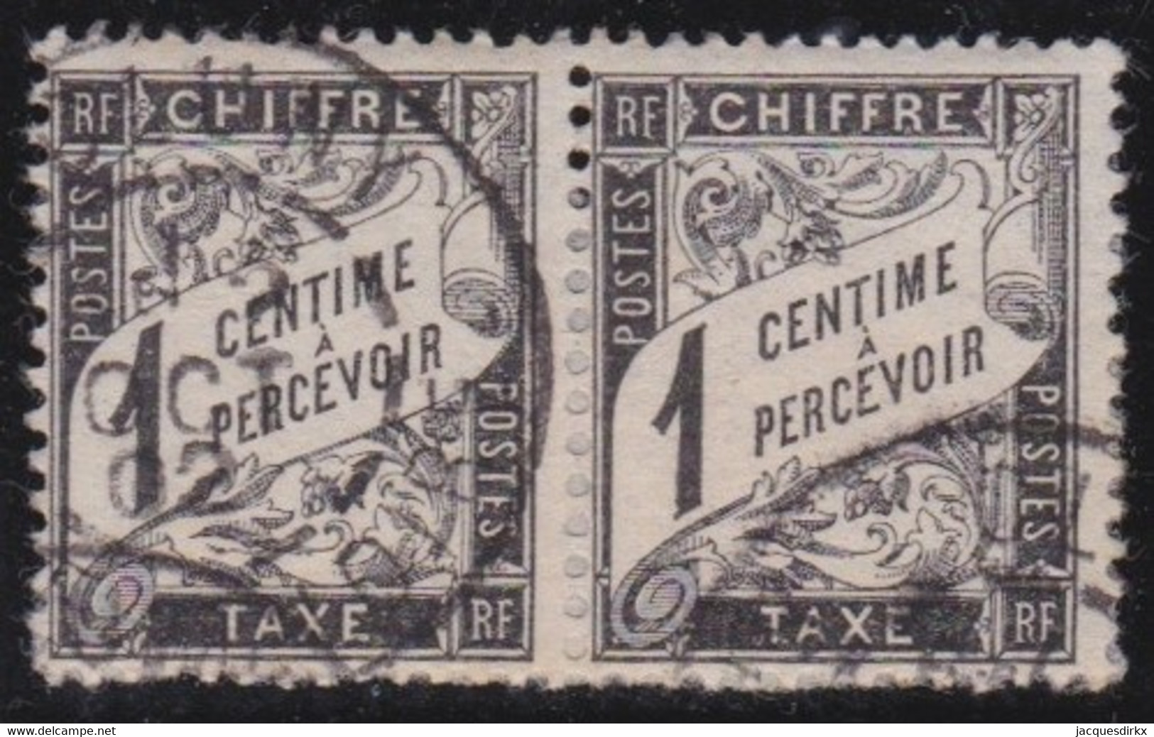 France   .   Yvert   .    Taxe  10 Paire    .       O         .       Oblitéré - 1859-1959 Gebraucht