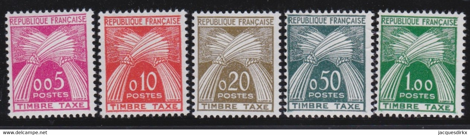 France   .   Yvert   .    Taxe   90/94     .    **      .     Neuf  Avec  Gomme Et SANS Charnière - 1960-.... Mint/hinged