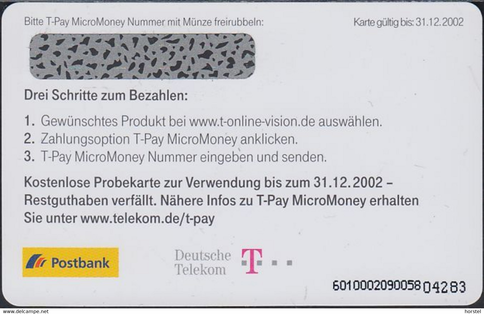 GERMANY Mikro Money - T Pay - Robert T'Online - Insider - T-DSL - 5€ - Mint - [3] T-Pay  Micro-Money