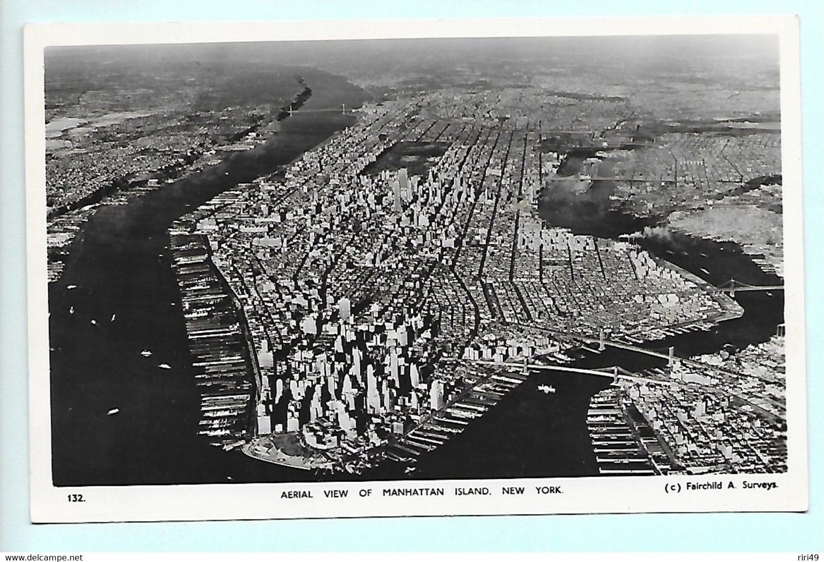 Cpsm  Etats-Unis, New-York, AERIAL VIEW OF Manhattan Island, Carte N°132, Dos Vierge Et Divisé, Belle Carte - Time Square