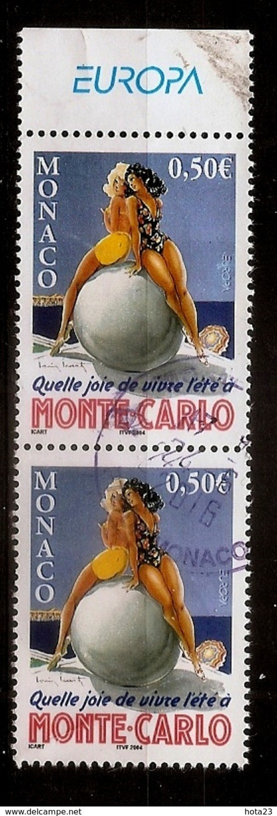 Monaco  Europa CEPT  2004 HOLYDAYS ~~   PAIR ~~~  USED  (LOT - 2- 161 ) - Oblitérés