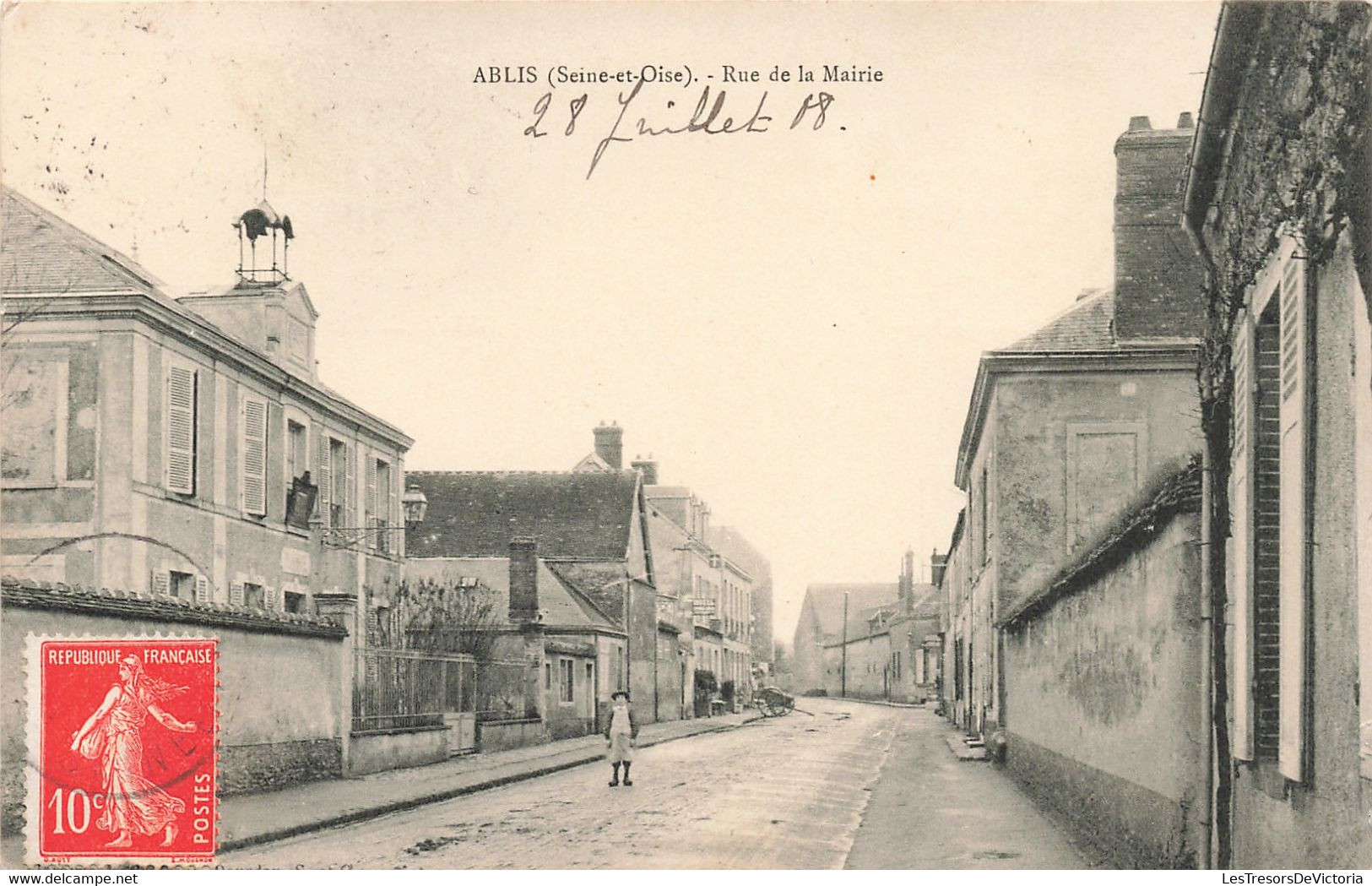 CPA - France - Ablis - Rue De La Mairie - Animé - Charette - Datée Du 28 Juillet 1908 - Ablis