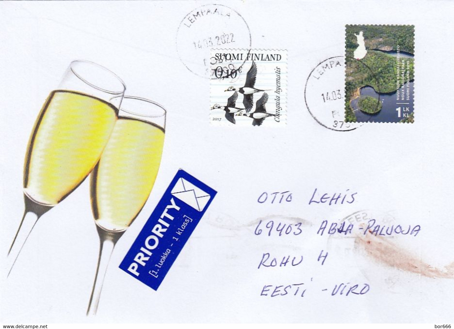 GOOD FINLAND Postal Cover To ESTONIA 2022 - Good Stamped: Birds ; Landscape - Lettres & Documents