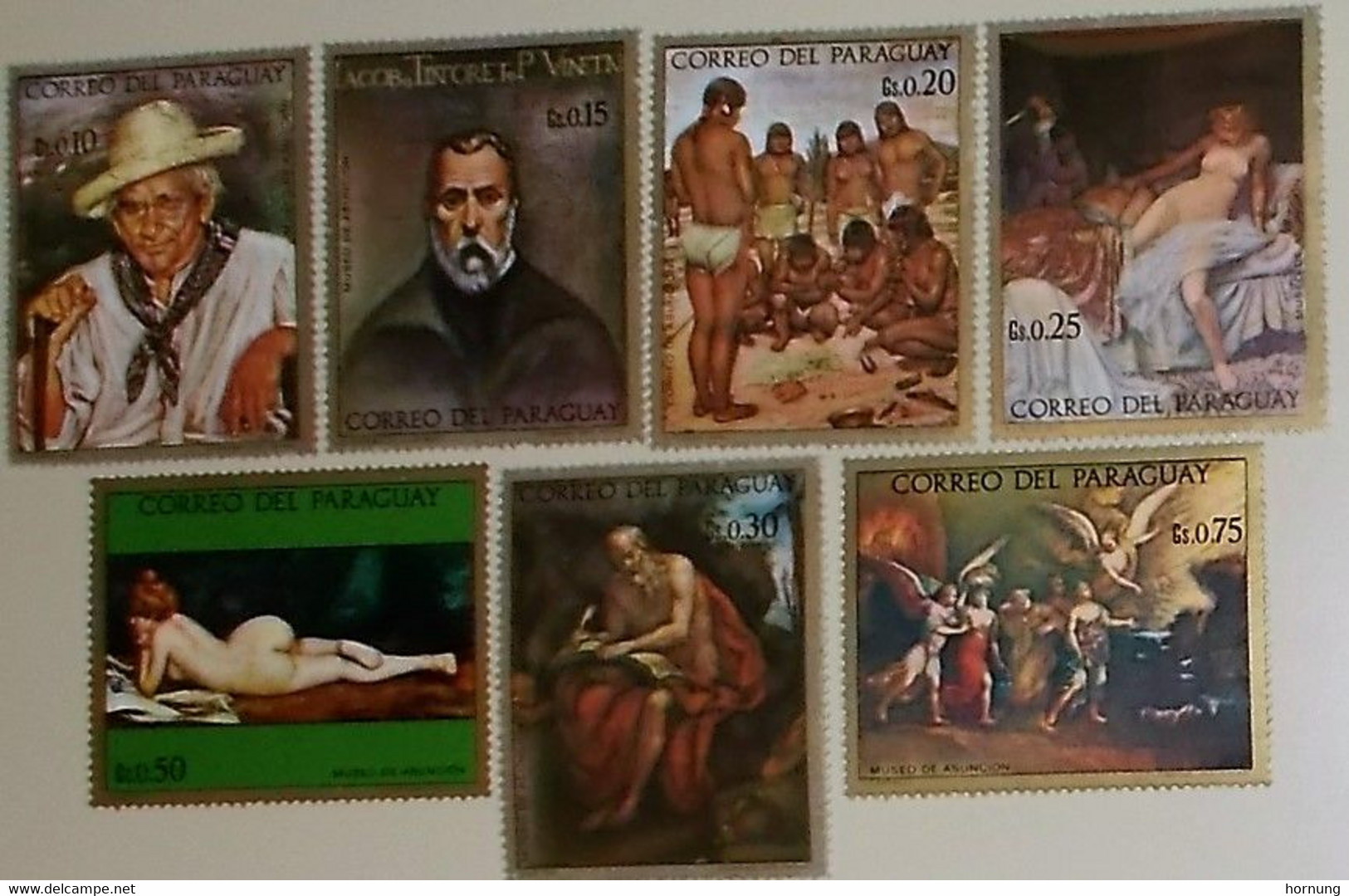 Paraguay,1972,Paintings Exposition In Asuncion Museum. MNH.-Holden, Tintoretto,Bouchard, Michel No. 2325-2331 - Gemälde