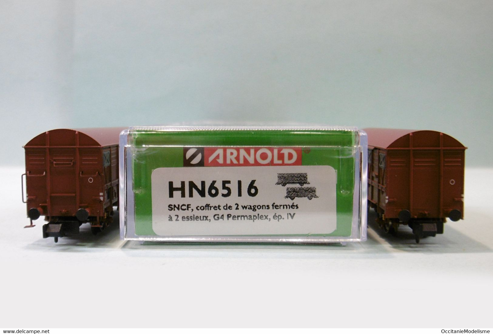 Arnold - 2 WAGONS COUVERT G4 Permaflex SNCF ép. IV Réf. HN6516 Neuf NBO N 1/160 - Goederenwagons