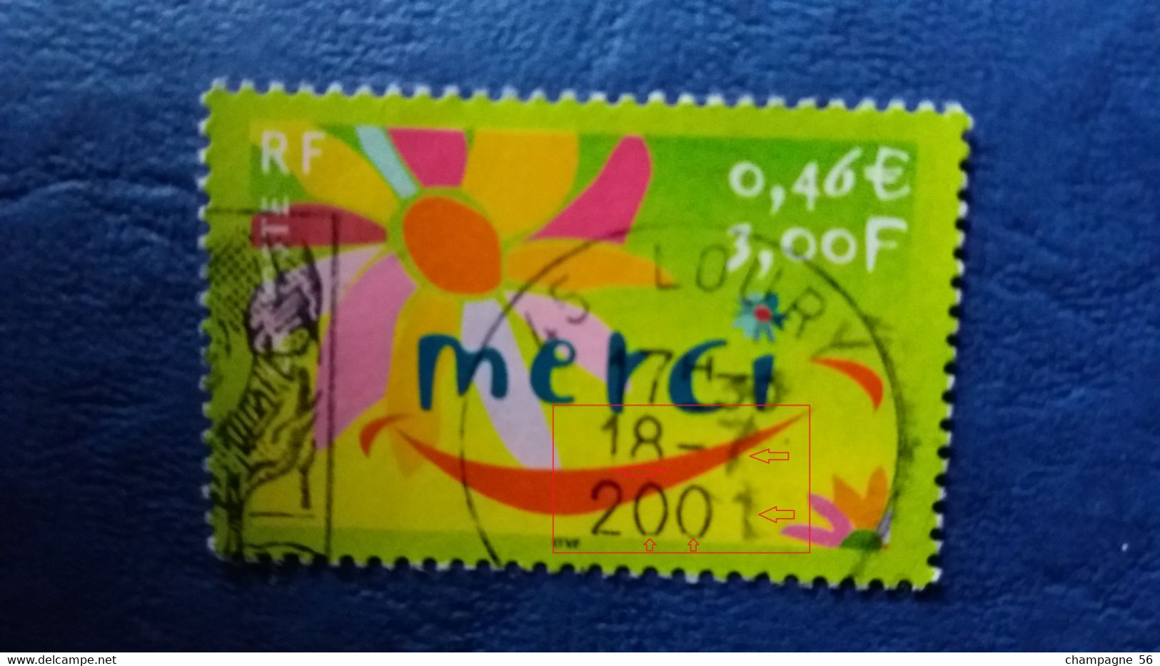 FRANCE 2001 N° 3379  OBLITERE DATE MANQUE ENCRE 18 - 7 - 2001   LAMPE U V - Used Stamps