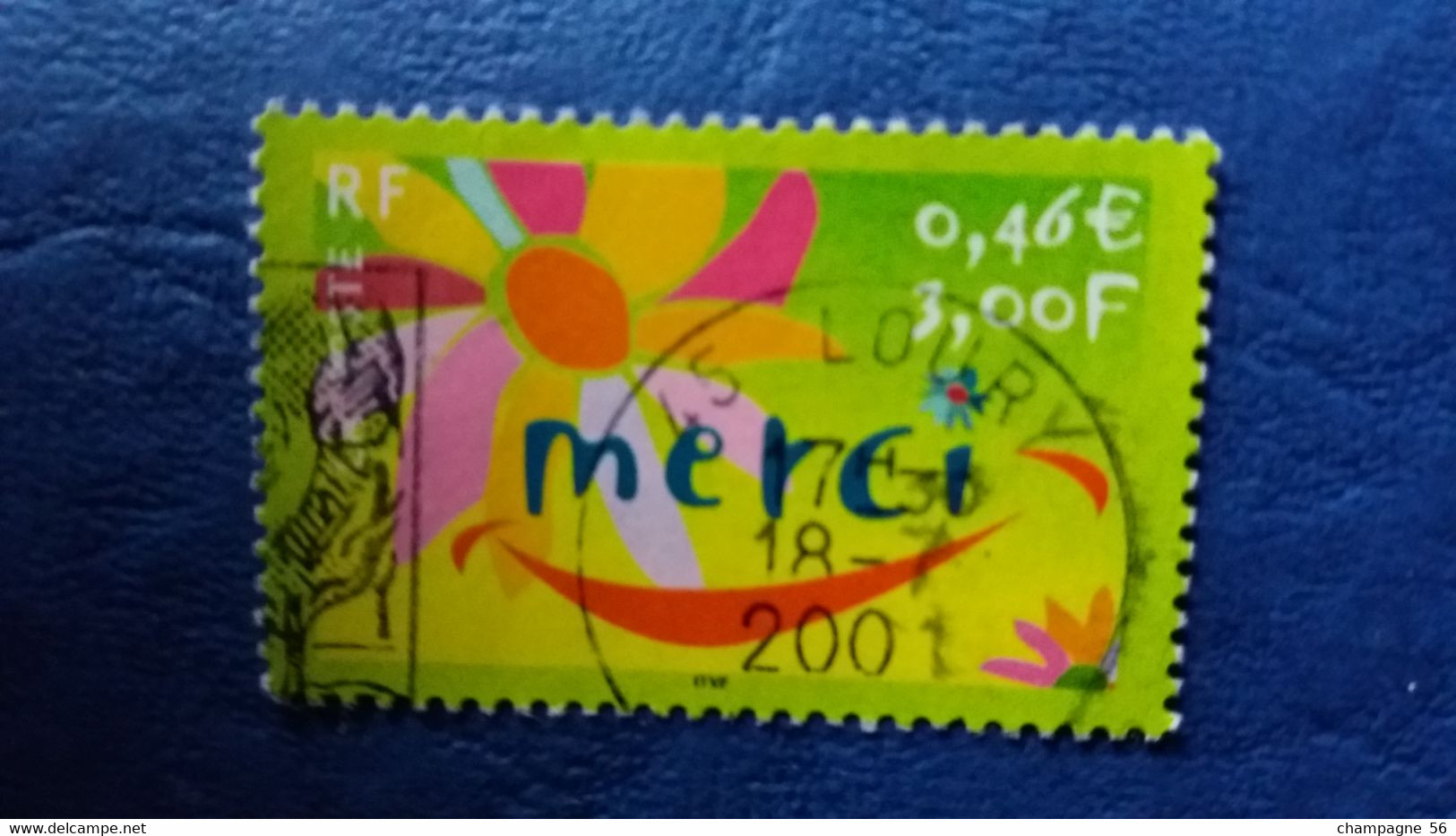 FRANCE 2001 N° 3379  OBLITERE DATE MANQUE ENCRE 18 - 7 - 2001   LAMPE U V - Usados