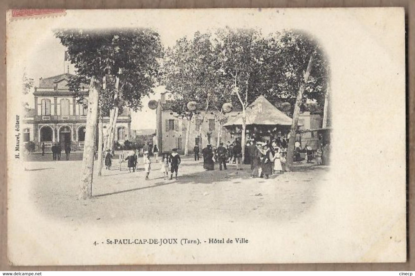 CPA 81 - SAINT-PAUL CAP DE JOUX - Hôtel De Ville - TB PLAN Place ANIMATIO Fête Foraine Manège - Saint Paul Cap De Joux