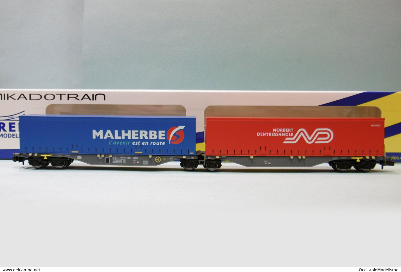 REE Mikadotrain - Wagon Sggmrss 90 NOVA Malherbe Dentressangle SNCF Réf. NW-208 Neuf NBO N 1/160 - Vagoni Merci