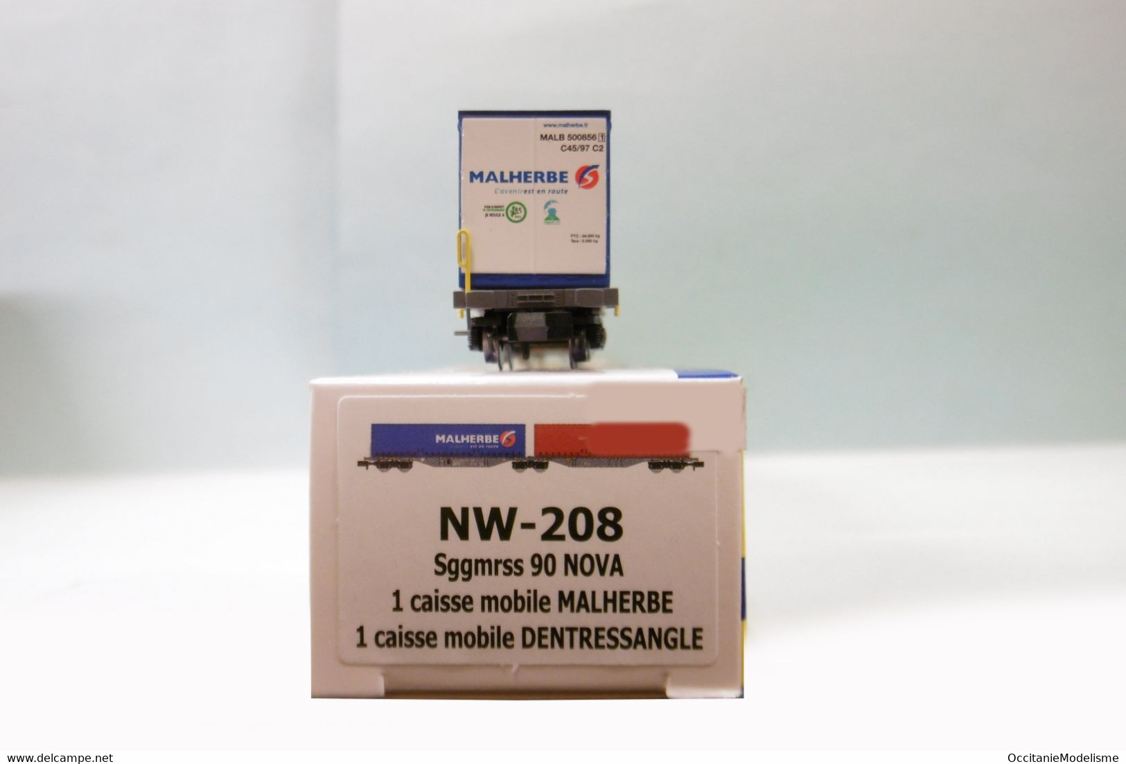 REE Mikadotrain - Wagon Sggmrss 90 NOVA Malherbe Dentressangle SNCF Réf. NW-208 Neuf NBO N 1/160 - Goods Waggons (wagons)