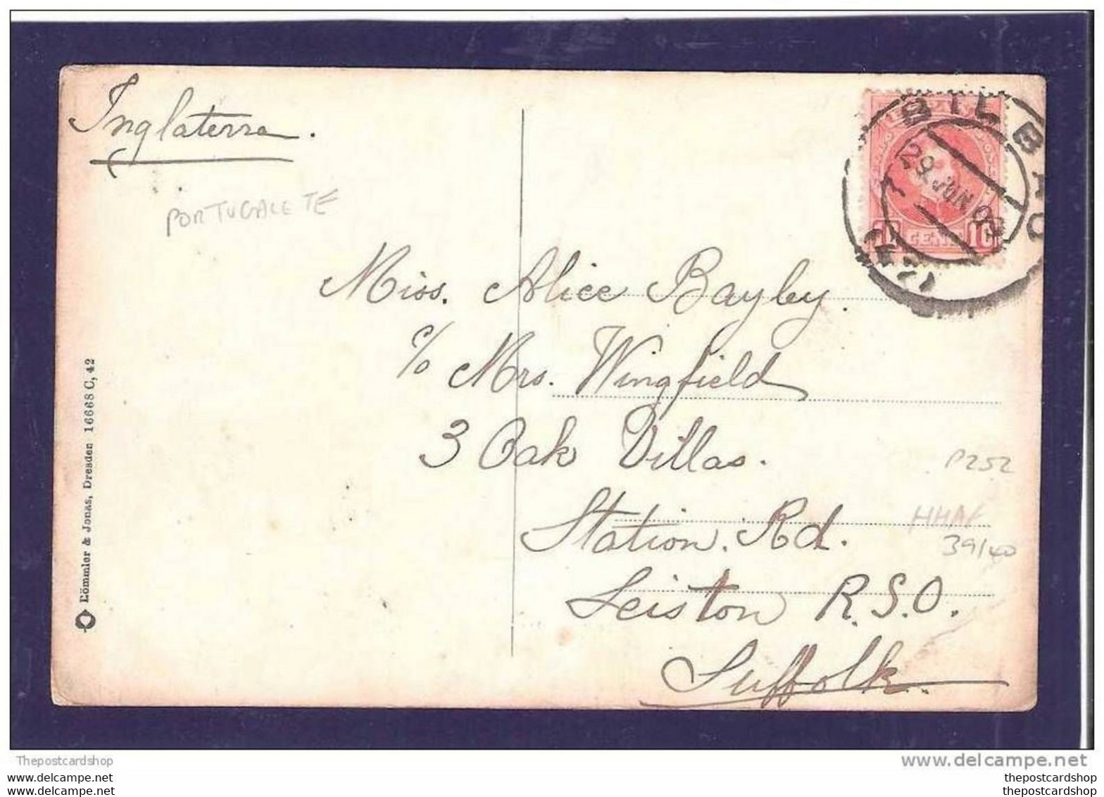 SPAIN ESPANA BILBAO USED 1909 LAS ARENAS PORTUGALETE BILBAO POSTMARK RELISTED !!!! - Vizcaya (Bilbao)