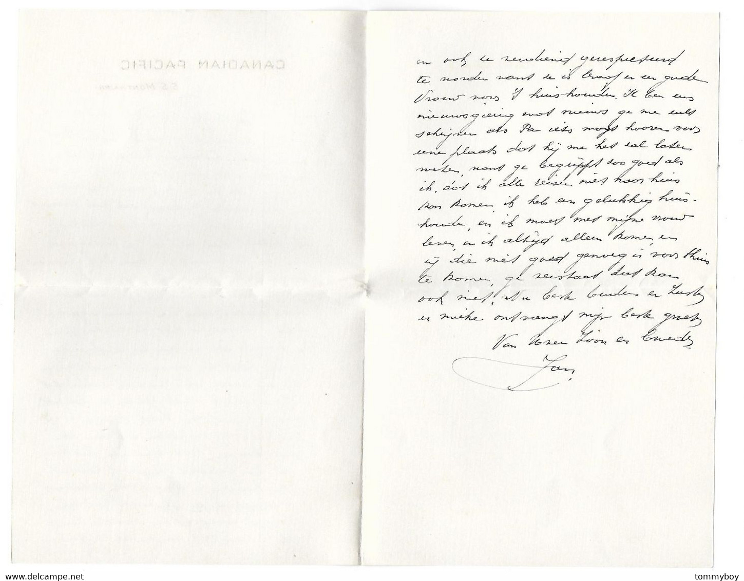 Canadian Pacific, S. S. Montnairn, Letter To Belgium - Kanada