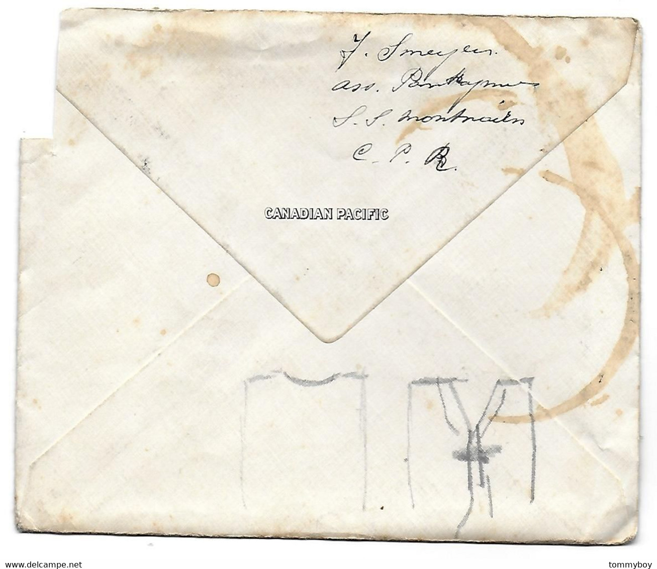 Canadian Pacific, S. S. Montnairn, Letter To Belgium - Canada