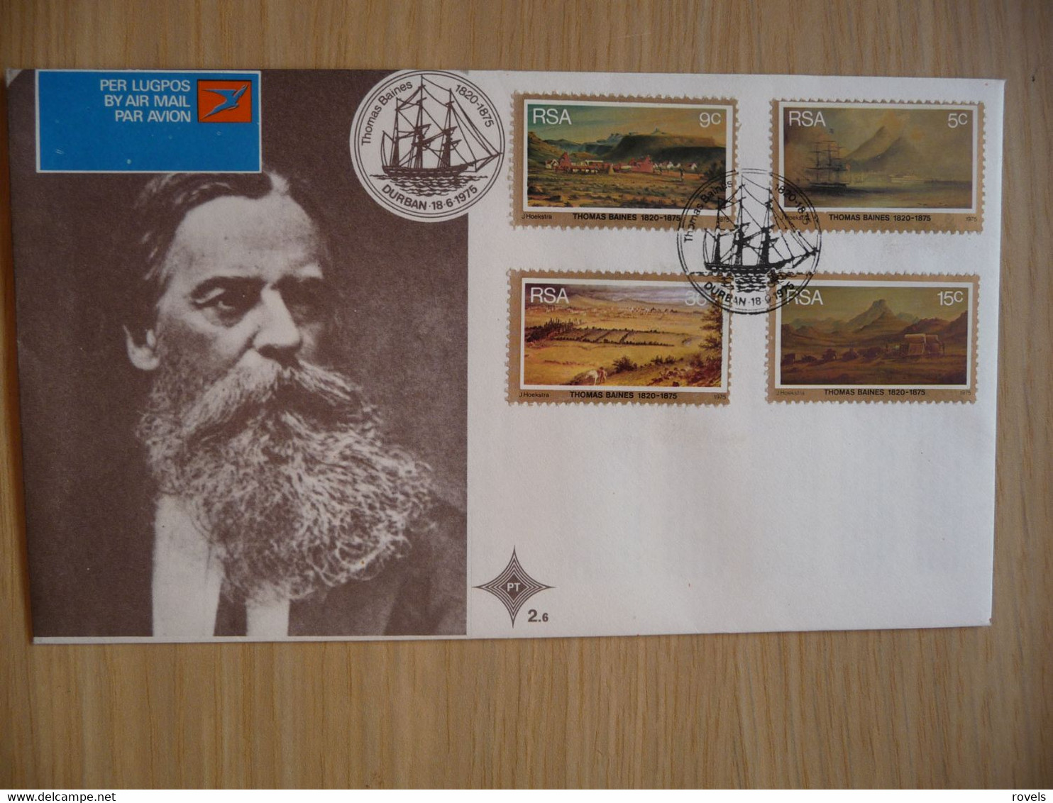 (5)  Zuid Afrika South Africa Afrique Du Sud RSA FDC - 1975 Thomas Baines Painter - Cartas & Documentos