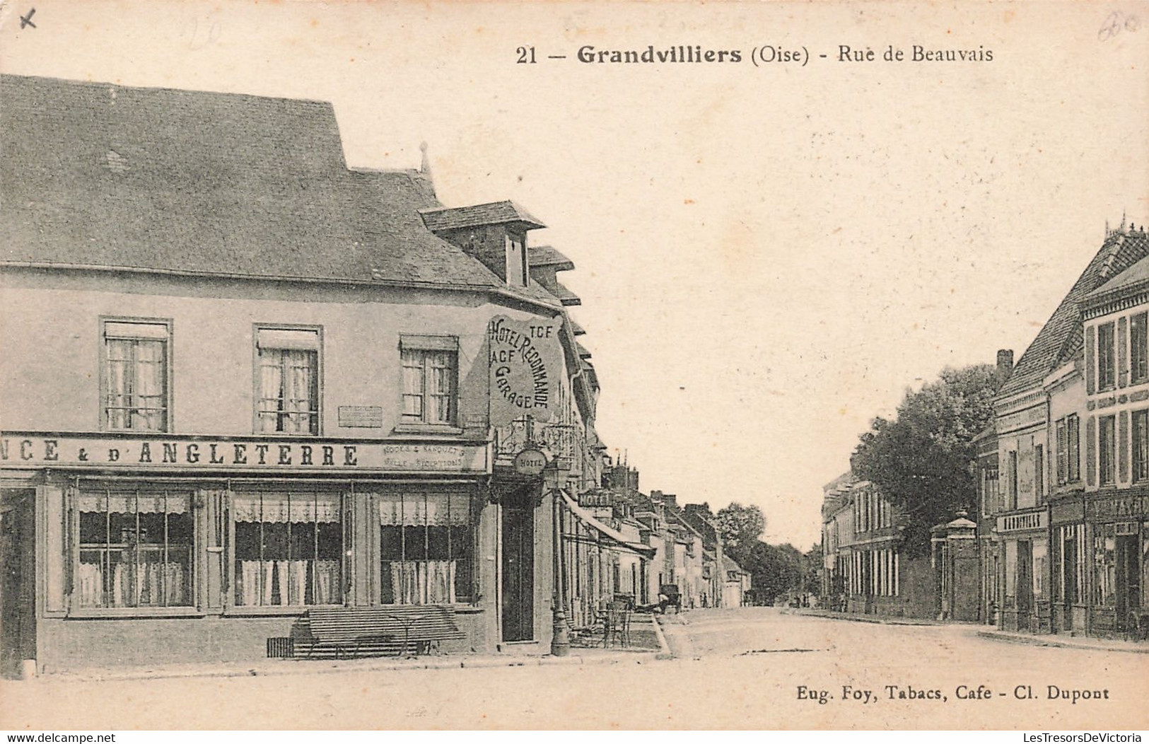 CPA - France - Grandvilliers - Rue De Beauvais - Eug. Foy, Tabacs, Café-Cl. Dupont - Hotel - Grandvilliers