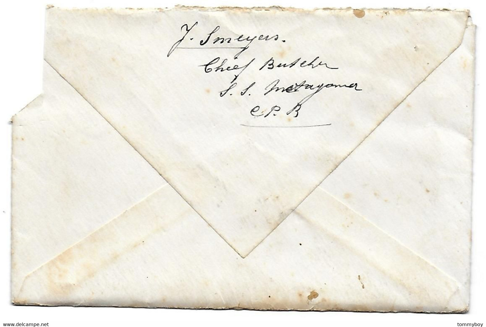 Canadian Pacific, S. S. Metagama, Letter To Belgium (1928), J. Smeyers, Chief Butcher - Canada