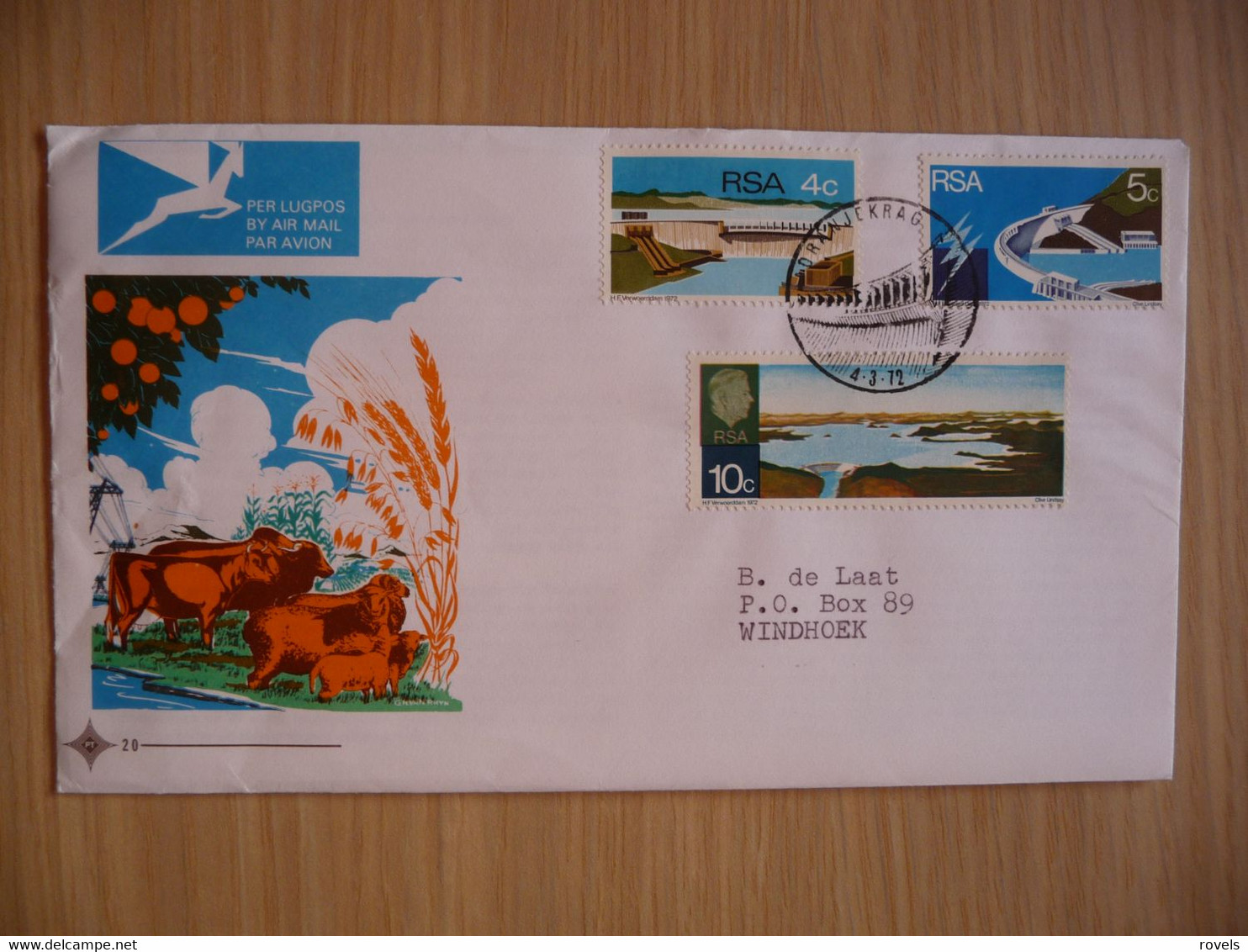 (5) South Africa RSA FDC -1972 The Orange River Project With Cachet - Briefe U. Dokumente