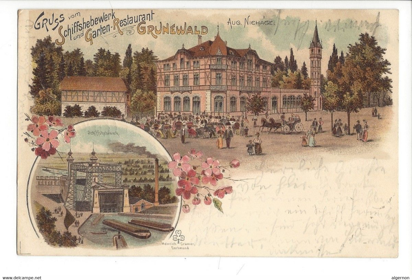 30842 -Grunewald Gruss Vom Schiffshebewerk Und Garten Restaurant 1899 - Grunewald