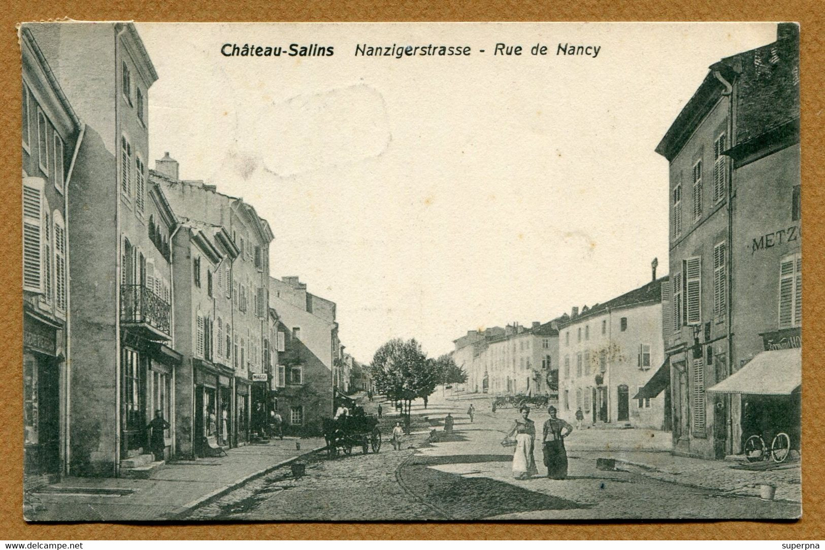 CHATEAU-SALINS  (57) : " RUE DE NANCY - NANZIGERSTRASSE " (1911) + TAXE - Chateau Salins