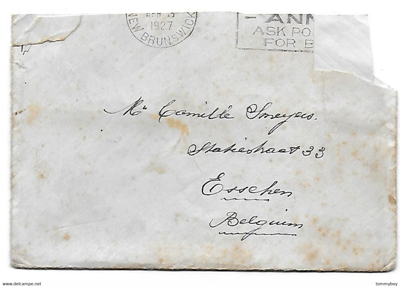 Canadian Pacific, S.S. Metagama? / S.S. Montnairn?, Letter To Belgium (1927), J. Smeyers - Canada