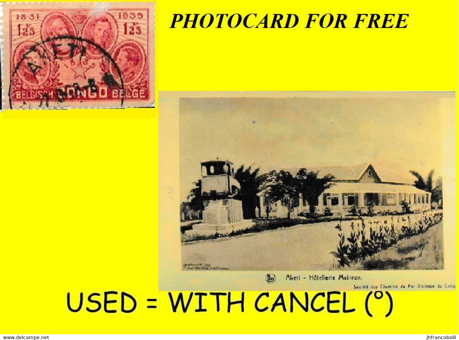 (°) AKETI BELGIAN CONGO / CONGO BELGE CANCEL STUDY [Q] WITH STAMP COB 186 + PHOTOCARD  FOR FREE - Varietà E Curiosità