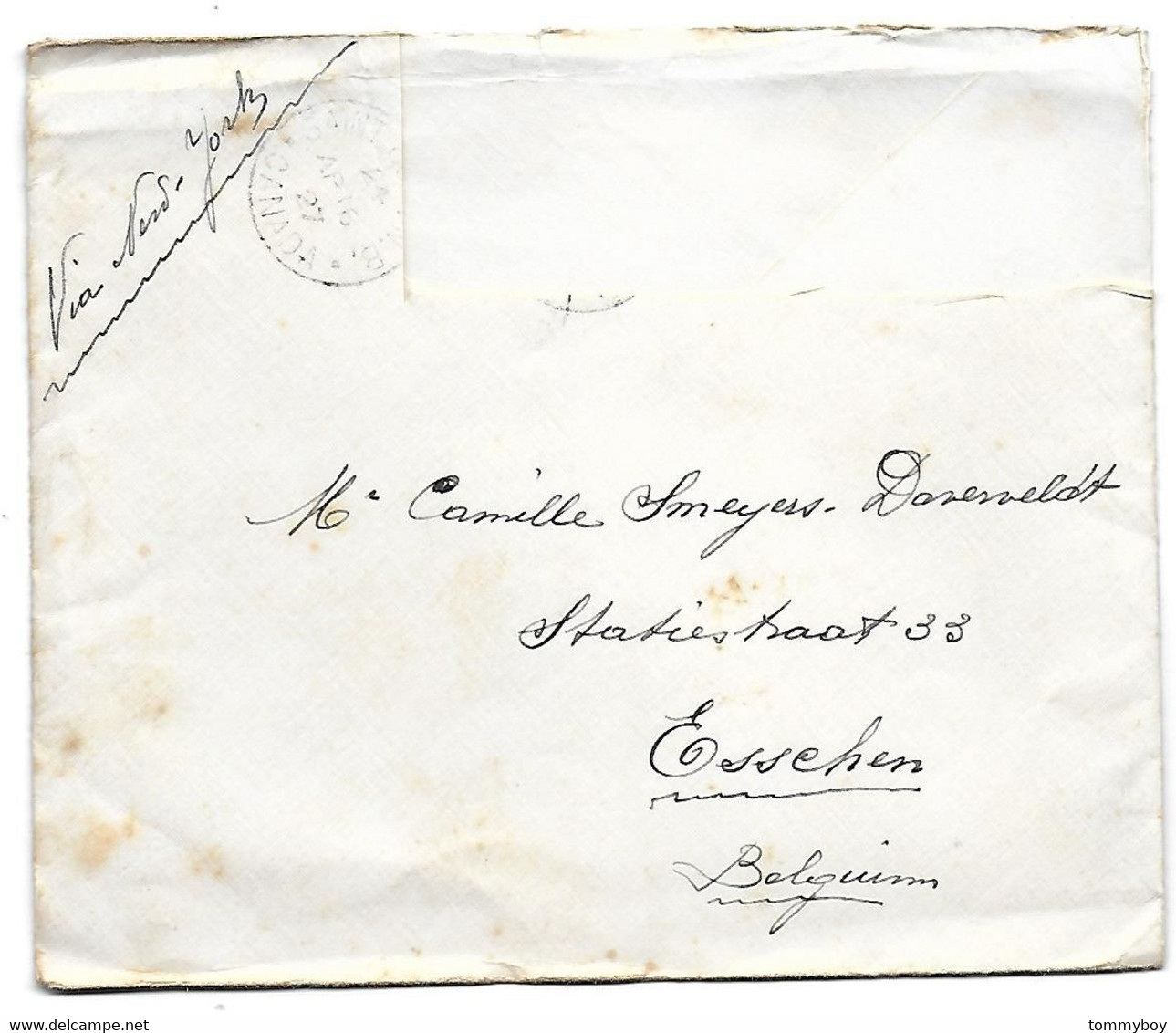 Canadian Pacific, S.S. Marloch, Letter To Belgium (1927), J. Smeyers - Canadá