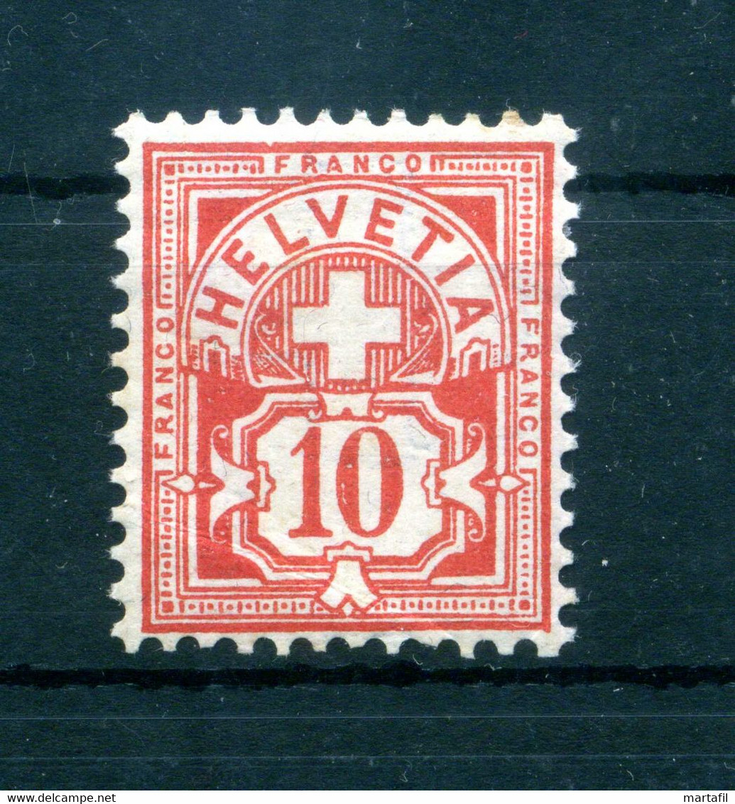 1905 SVIZZERA N.103 MNH ** Cifra Con Croce, 10c. Rosso Filigrana 2 - Unused Stamps