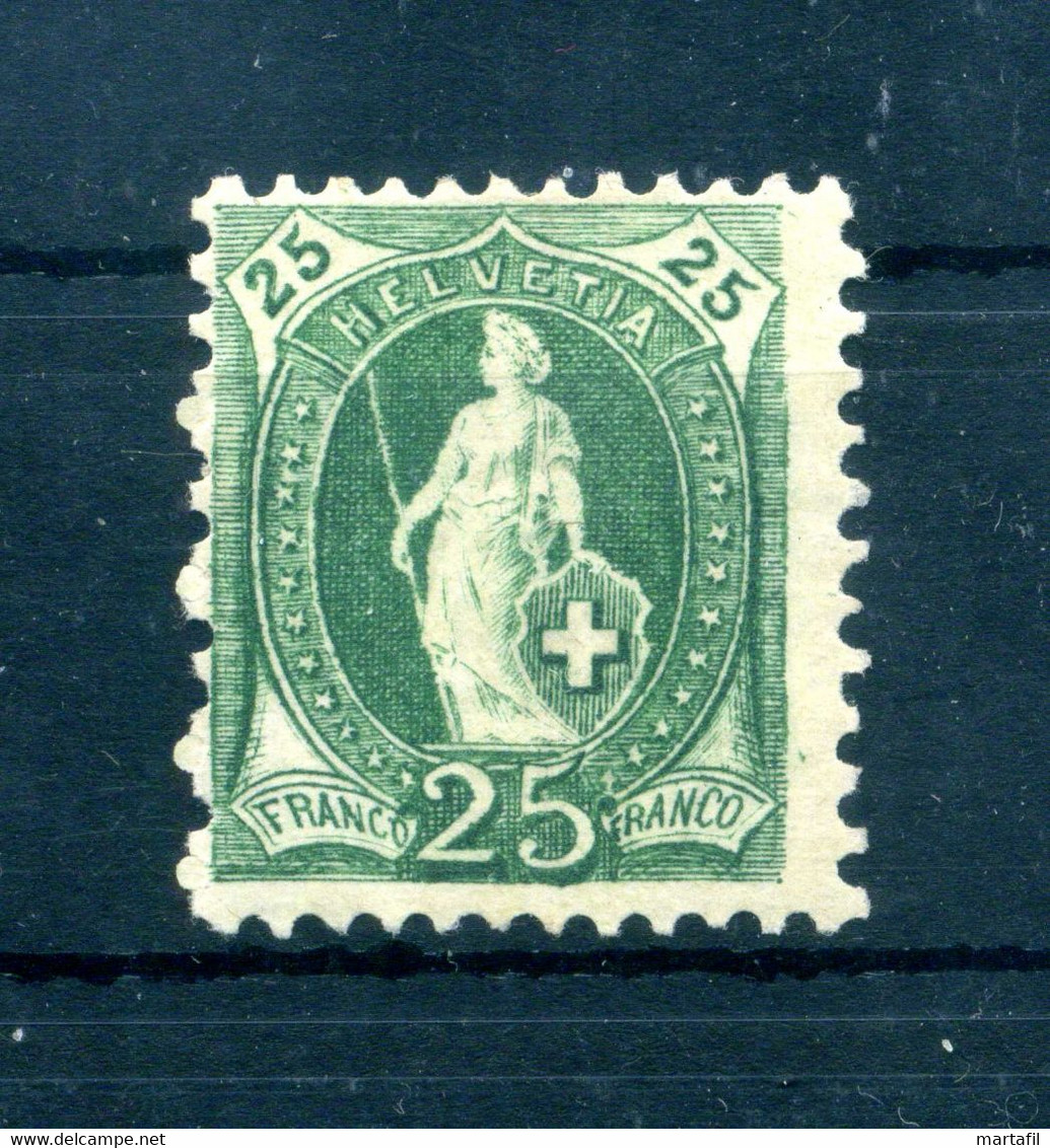 1882 SVIZZERA N.72 * Helvetia In Piedi, 25c. Verde - Nuovi