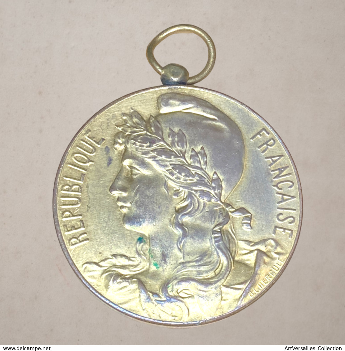 Médaille Bronze Avec Bélière, République Française 56g, Diam 5cm - Professionnels / De Société