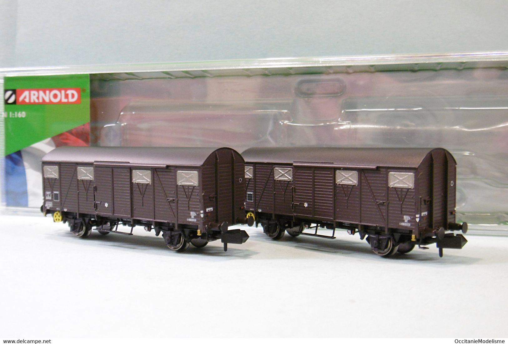 Arnold - 2 WAGONS COUVERT Type K 2 Essieux SNCF ép. III Réf. HN6514 Neuf NBO N 1/160 - Wagons Marchandises
